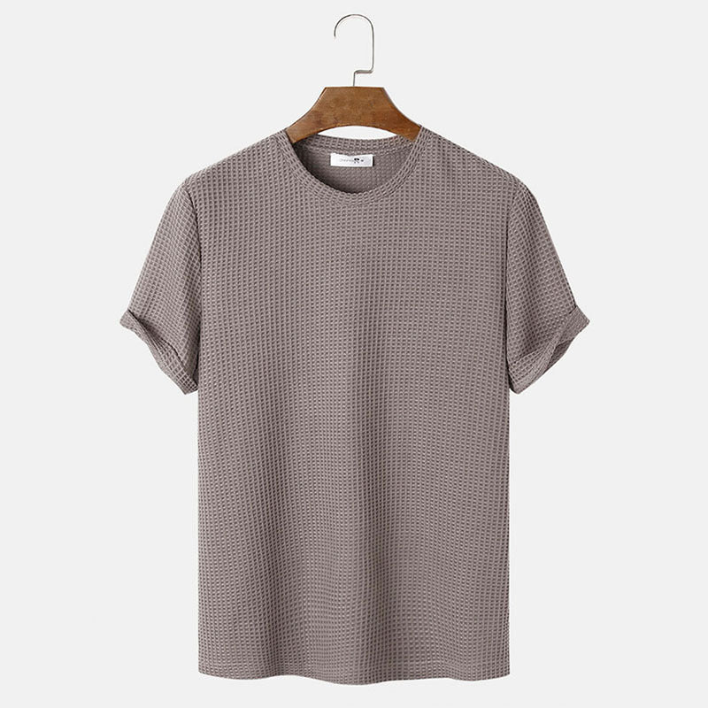 Men's Summer T-Shirts - Solid Color Round Neck Basic T-Shirts for Men
