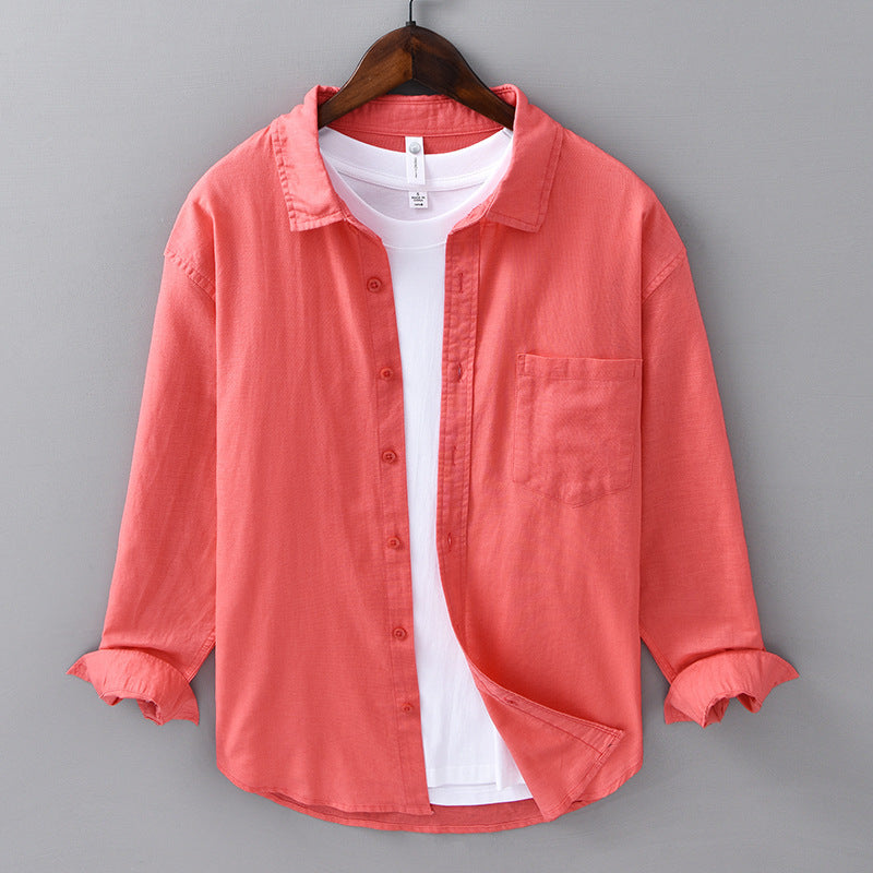 Long Linen Sleeves Casual All-Matching Linen Casual Shirt