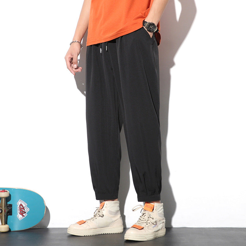 Drawstring Pants Summer Casual Ice Slik Trousers Jogger Hiking Sports Pants Men - TWENTY ONE SEVEN