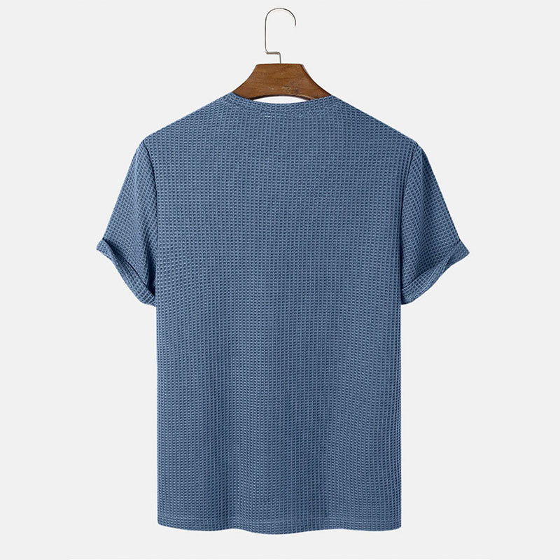 Men's Summer T-Shirts - Solid Color Round Neck Basic T-Shirts for Men
