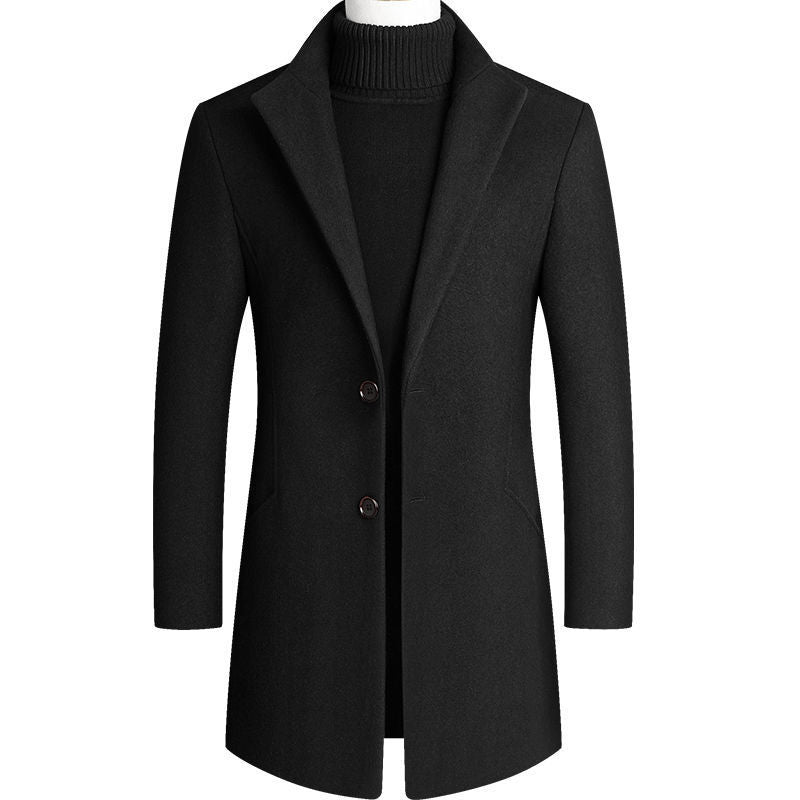 Men's Wool Coat Medium Length Leisure Suit - TWENTY ONE SEVEN