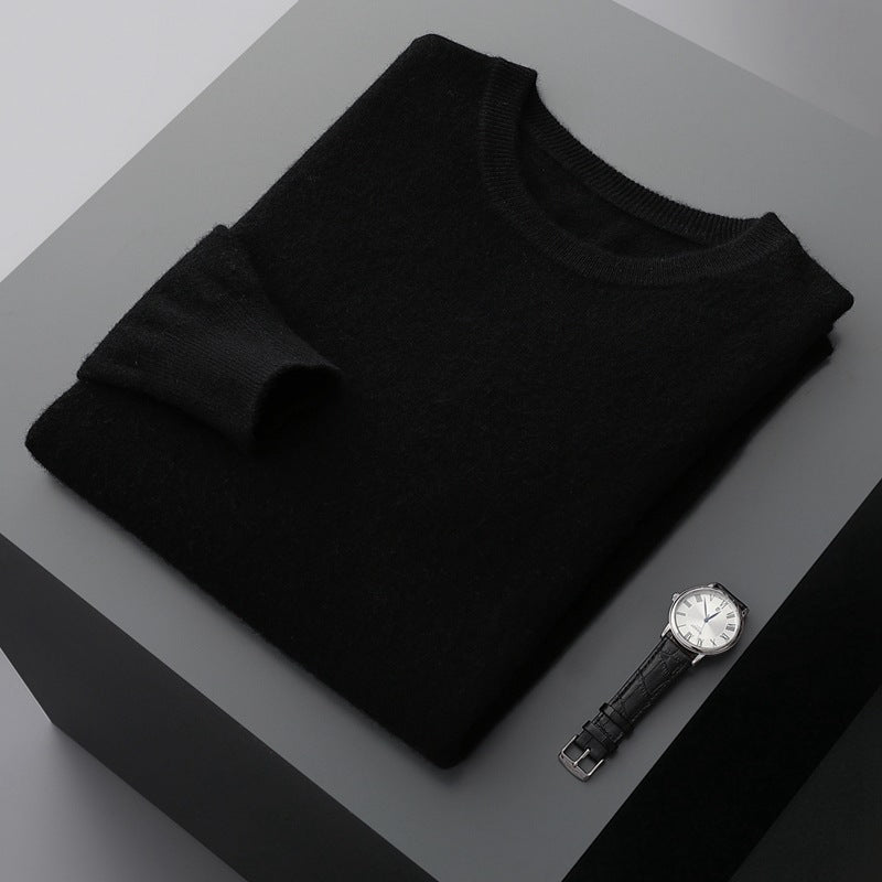 Autumn Winter Men's Knitted Sweater Round-Neck Long-Sleeved Pullover Casual