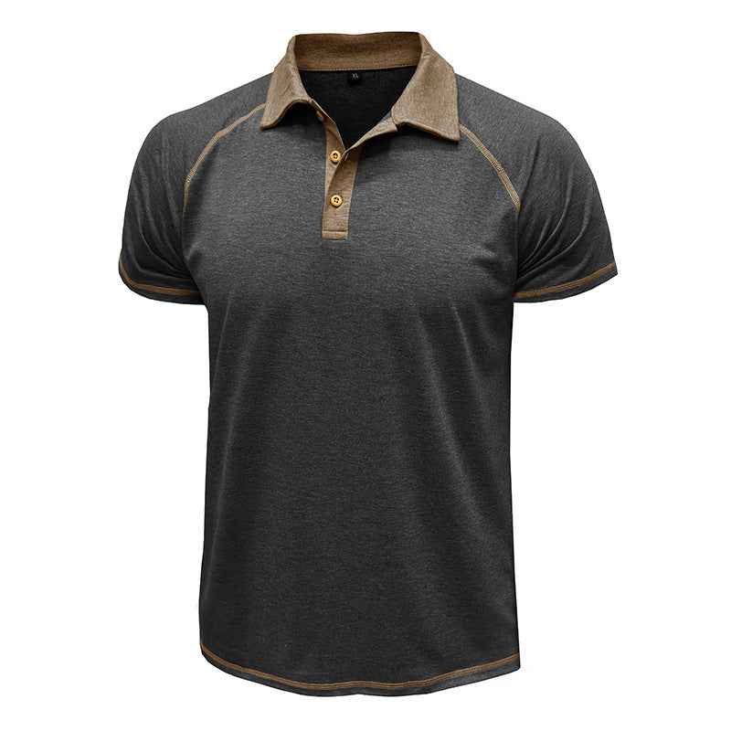 Short-sleeved Men's Polo T-shirt with Lapel - Stylish Bottoming Shirt for Men
