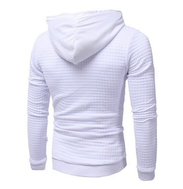 Square Pattern Quilted Hoodies for Men - Classic Casual Style