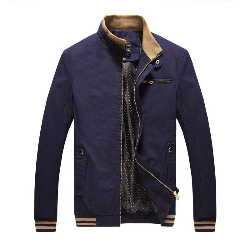 Men's Casual Cotton Jacket - Spring Autumn Fashion Washed Pure Cotton Coat for Men