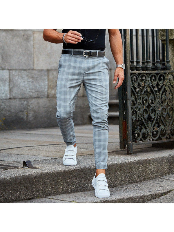 Plaid Print Pants Men's Casual Trousers Loose And Thin - TWENTY ONE SEVEN