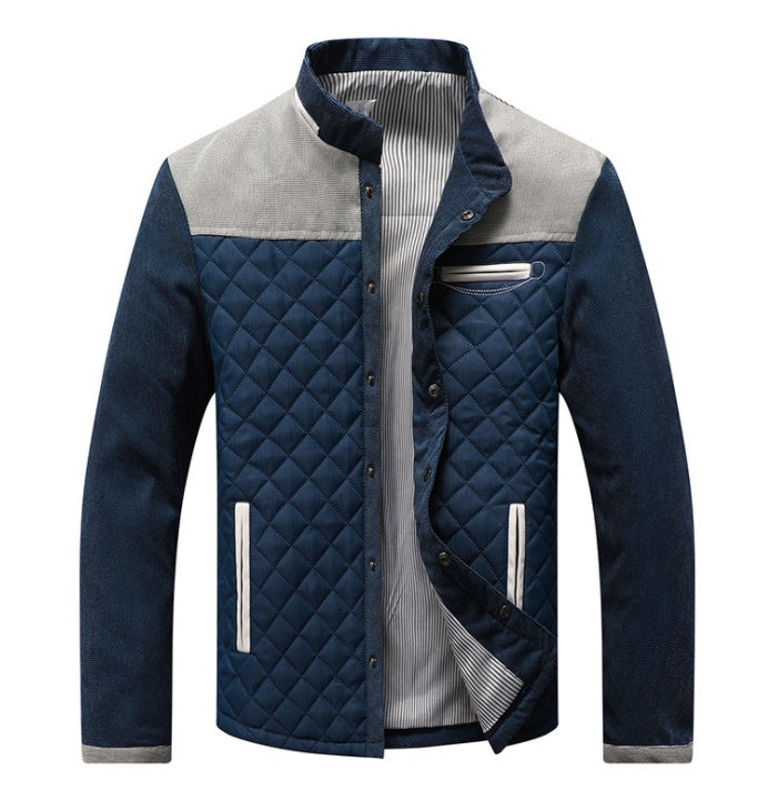 Spring Autumn Men's Casual Jackets Slim Fit Patchwork Coats Sportswear