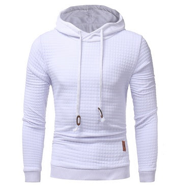 Square Pattern Quilted Hoodies for Men - Classic Casual Style