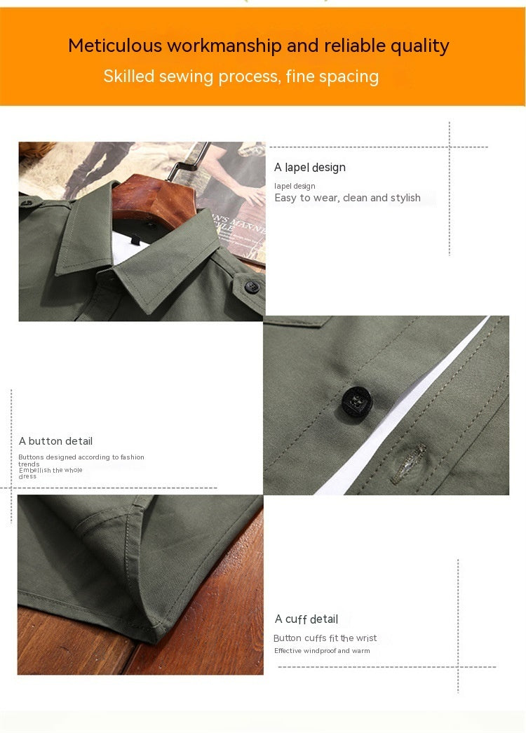 Pure Cotton All-match Casual Plus Size Shirt Coat Men - TWENTY ONE SEVEN
