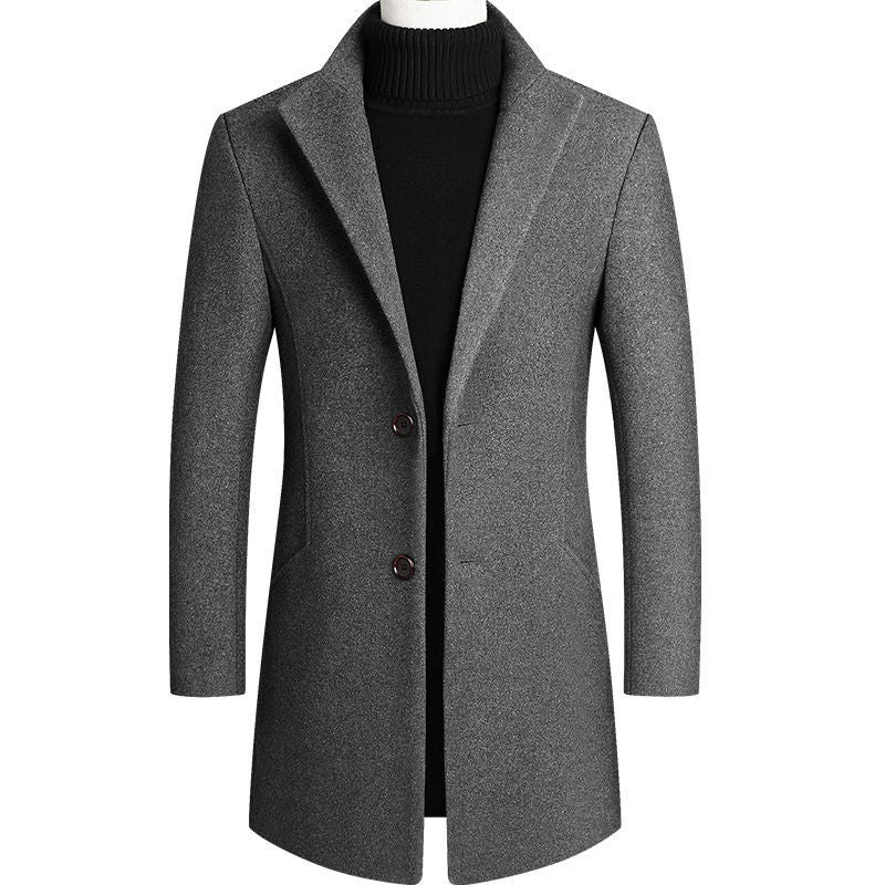 Men's Wool Coat Medium Length Leisure Suit - TWENTY ONE SEVEN