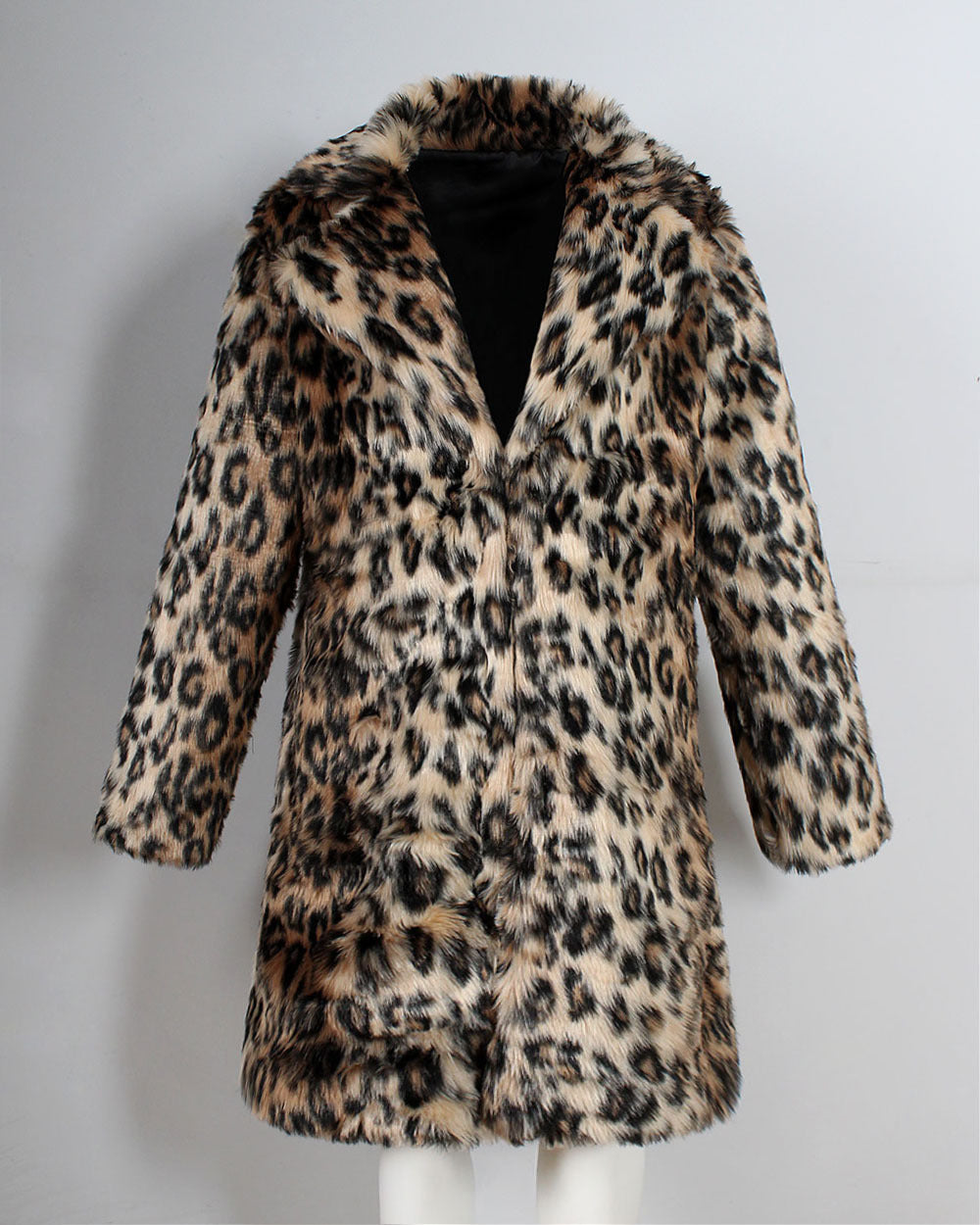 Leopard Print Men's Coat - Europe & US Stylish Warm Fur Suit Collar Coat for Men