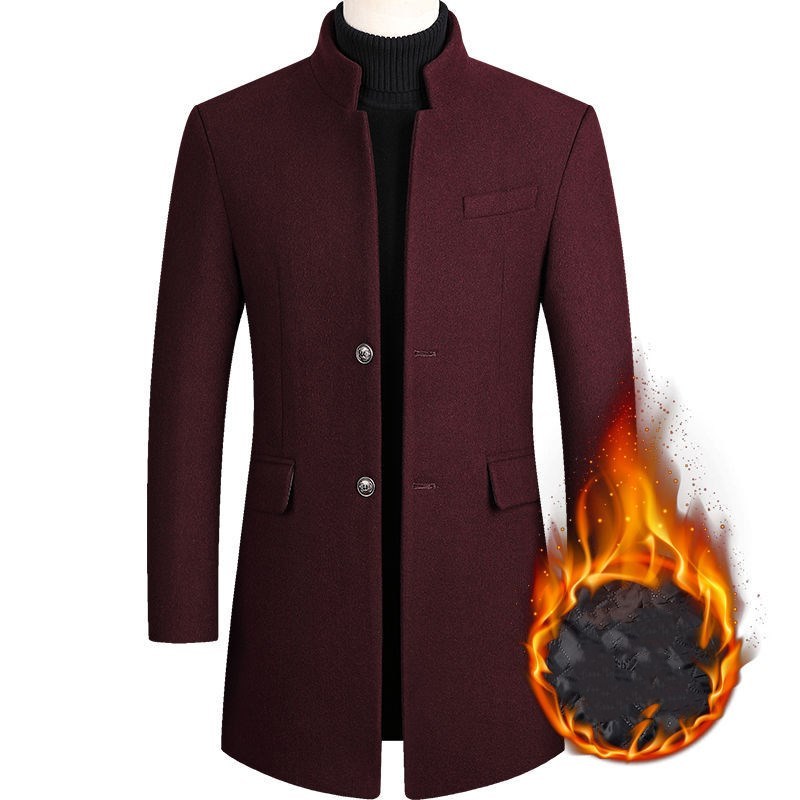 Men's Wool Coat Medium Length Leisure Suit - TWENTY ONE SEVEN
