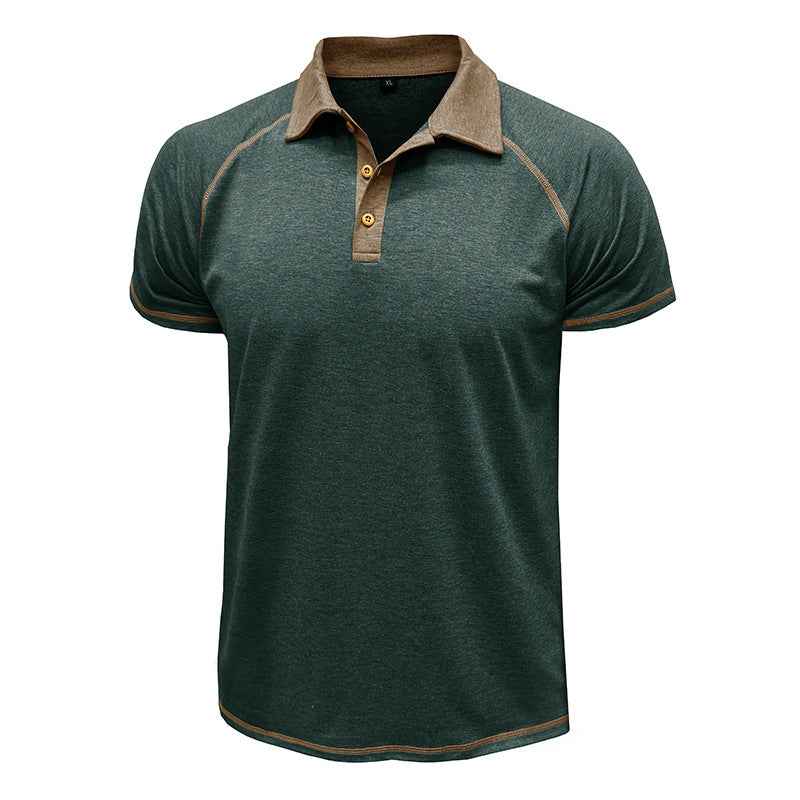 Short-sleeved Men's Polo T-shirt with Lapel - Stylish Bottoming Shirt for Men