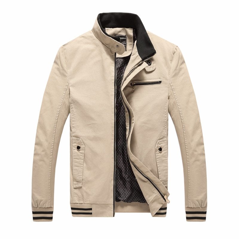 Men's Casual Cotton Jacket - Spring Autumn Fashion Washed Pure Cotton Coat for Men
