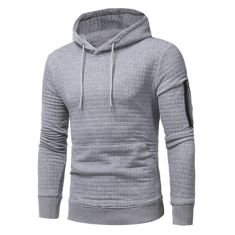 Men's Hoodie with Arm Zipper Long Sleeve Slim Sweatshirt Tops