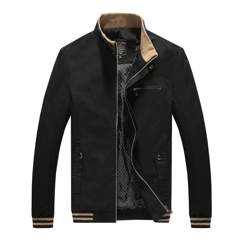 Men's Casual Cotton Jacket - Spring Autumn Fashion Washed Pure Cotton Coat for Men
