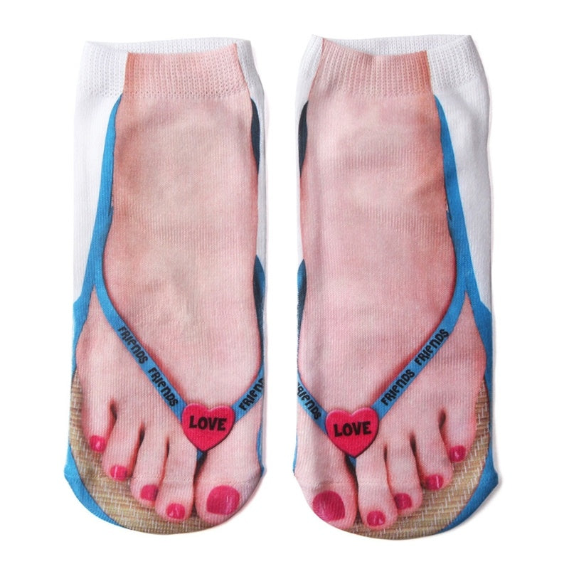 3D Printing Cartoon Socks - Creative Flip Flop Design for Men and Women