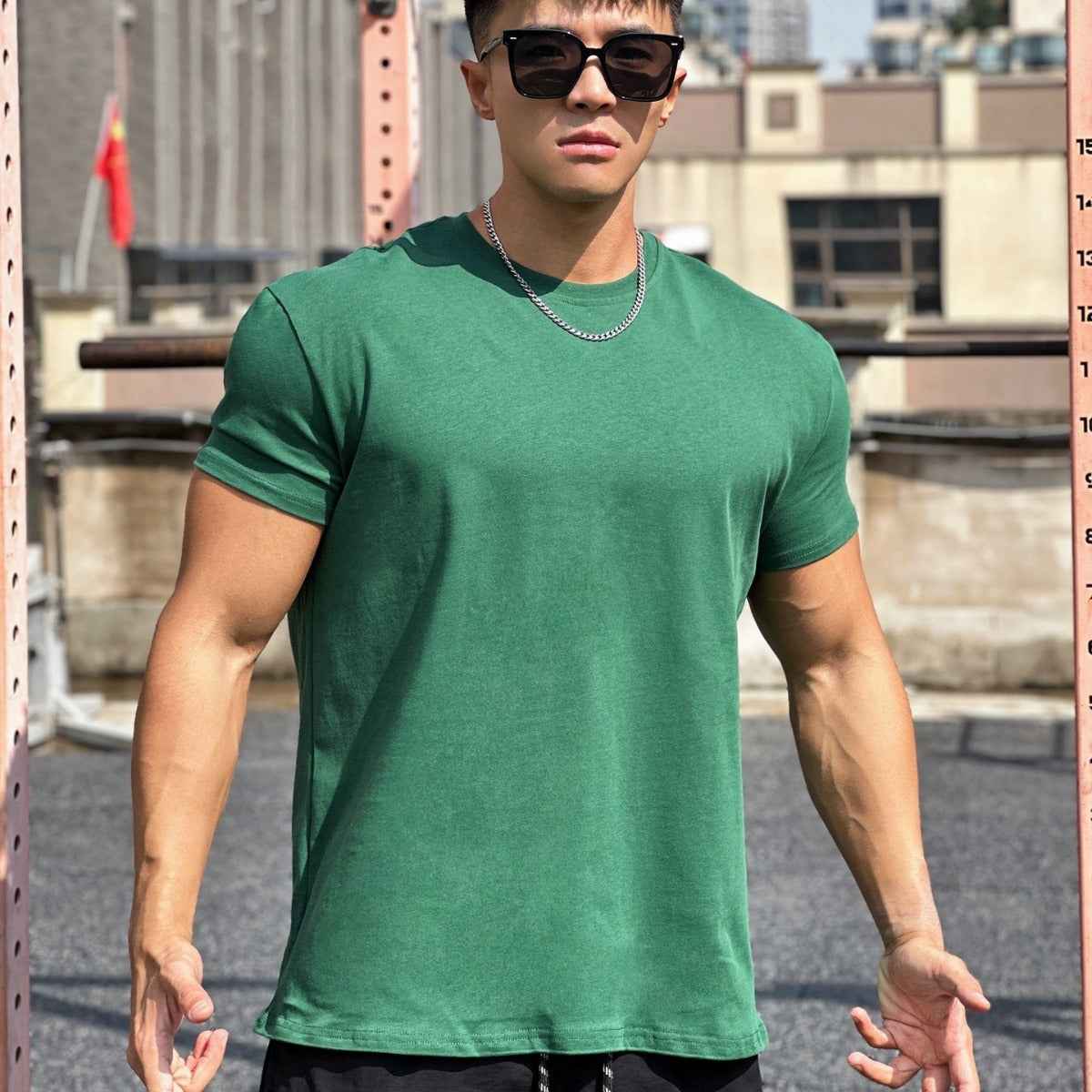 Muscle Sports Men's Fitness Cotton T-Shirt - Loose Cotton Fitness Short Sleeve for Men