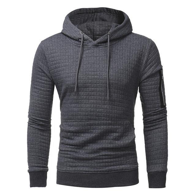 Men's Hoodie with Arm Zipper Long Sleeve Slim Sweatshirt Tops
