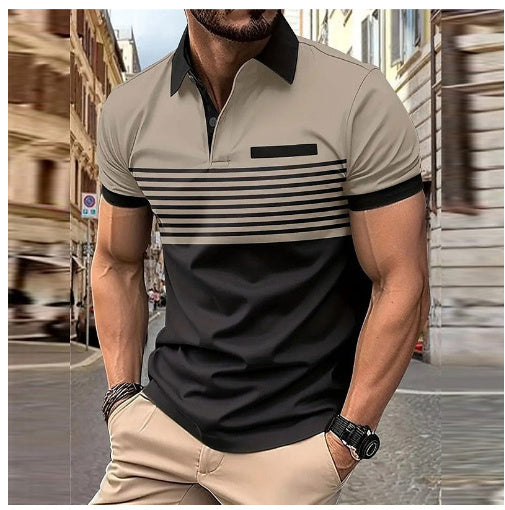Casual Striped Shirt With Chest Pocket Men Clothing - TWENTY ONE SEVEN