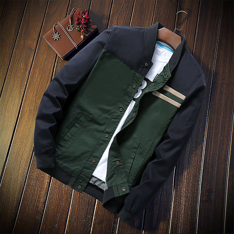 Men's Korean Version Of The Self-cultivation Single-breasted Collar Collar Tide Jacket Men's Casual Jacket Cardigan - TWENTY ONE SEVEN