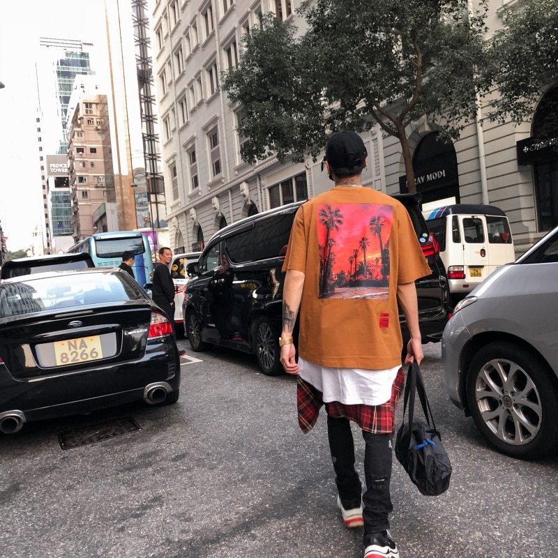 Summer Loose Style T-shirt Short Sleeve O-neck Letter Full Printed Hip Hop Tee Shirt Men's T Shirts Cotton - TWENTY ONE SEVEN