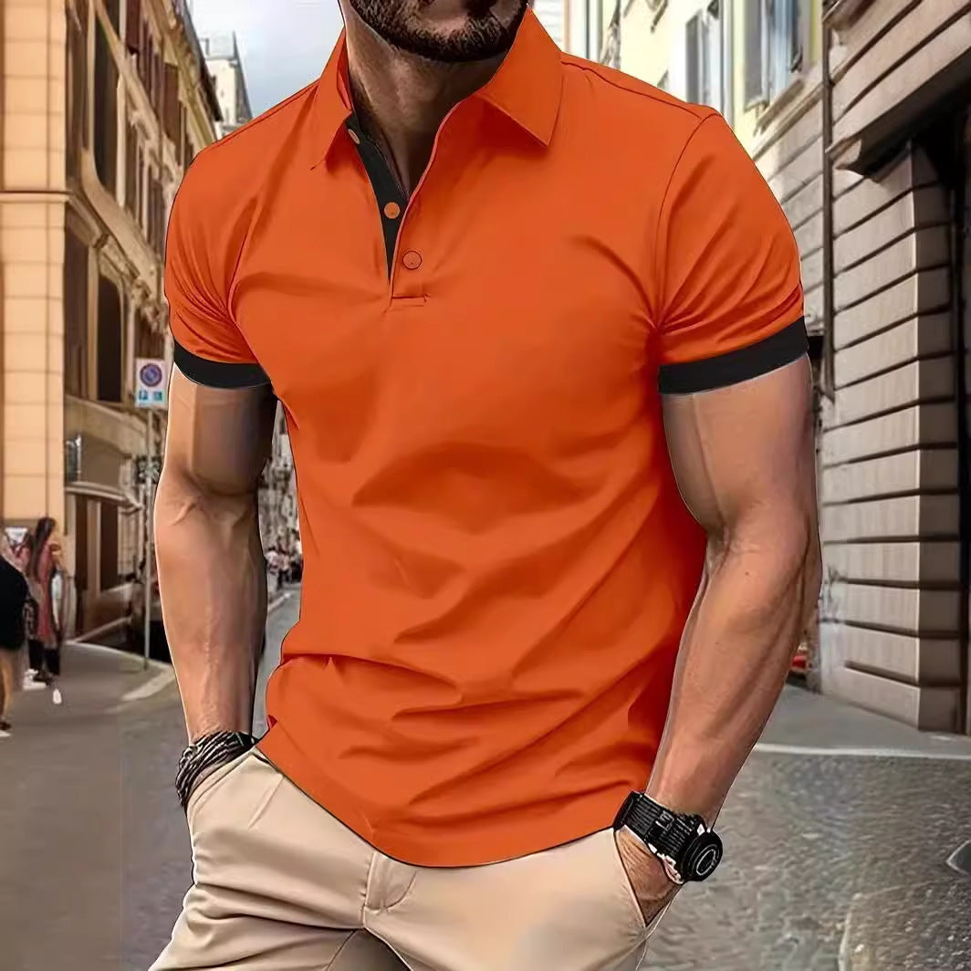 Men's Short Sleeve Business Shirt Summer Casual Polo Shirts - TWENTY ONE SEVEN