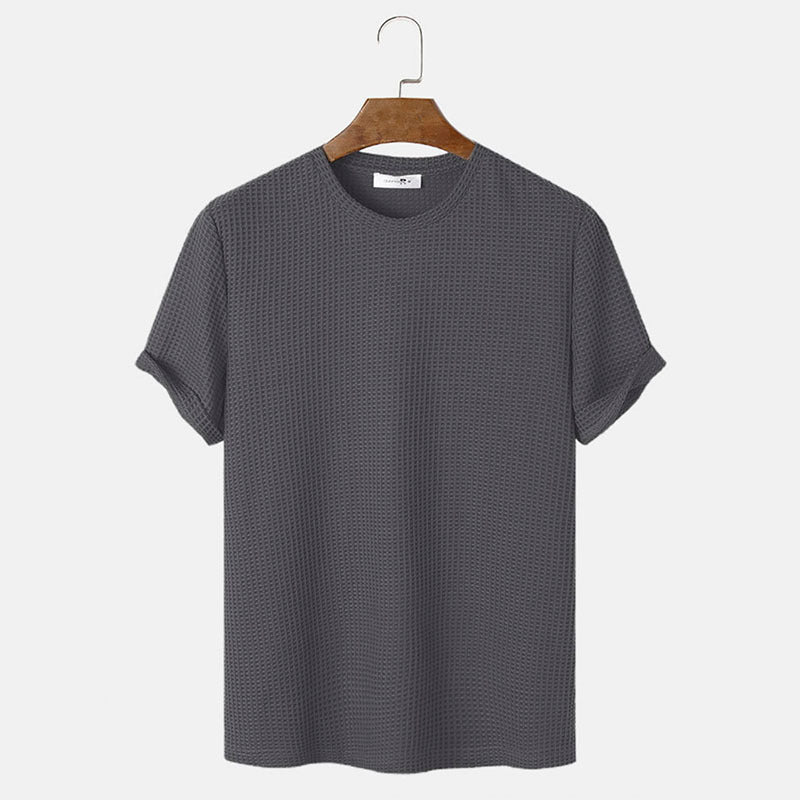 Men's Summer T-Shirts - Solid Color Round Neck Basic T-Shirts for Men