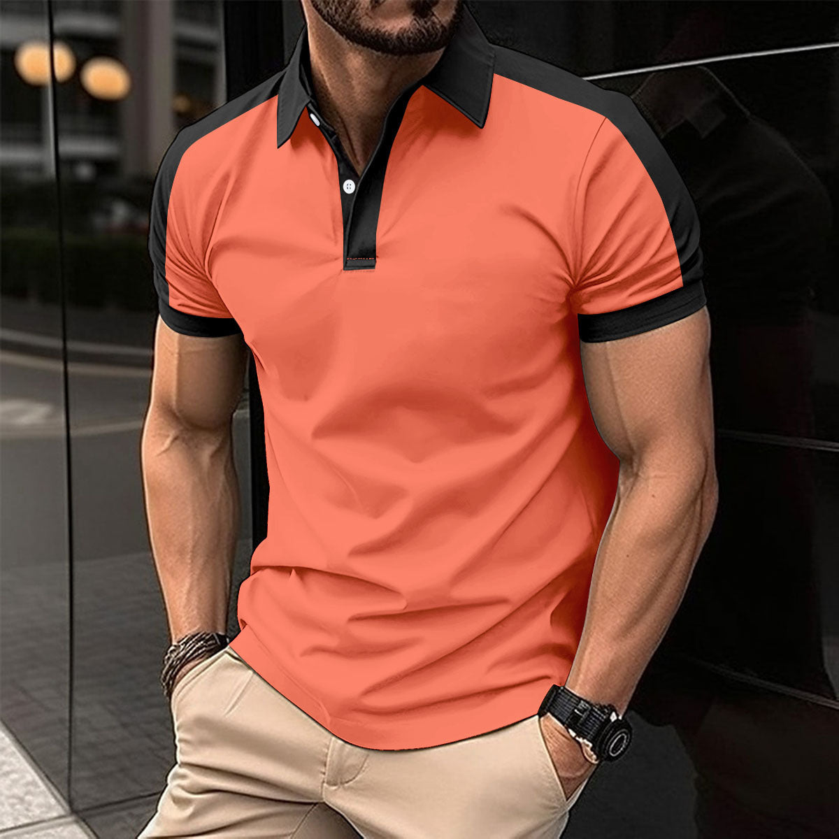 Men's Short Sleeve Business Shirt Summer Casual Polo Shirts - TWENTY ONE SEVEN