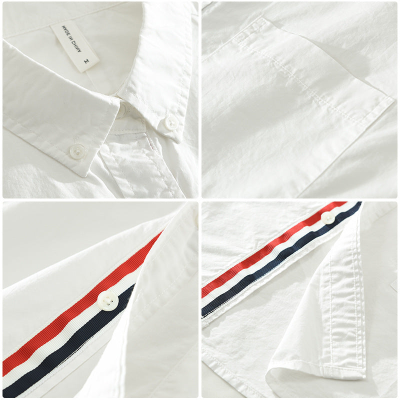 Japanese Short Sleeve Shirt - Simple Color Matching Design