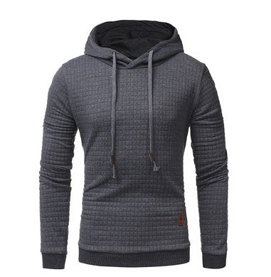 Square Pattern Quilted Hoodies for Men - Classic Casual Style