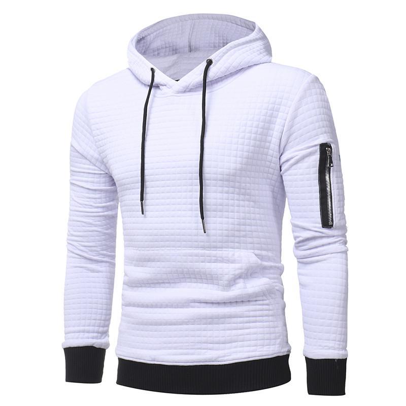 Men's Hoodie with Arm Zipper Long Sleeve Slim Sweatshirt Tops