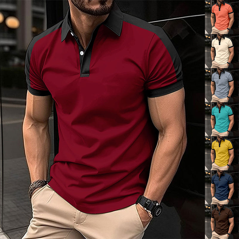 Men's Short Sleeve Business Shirt Summer Casual Polo Shirts - TWENTY ONE SEVEN