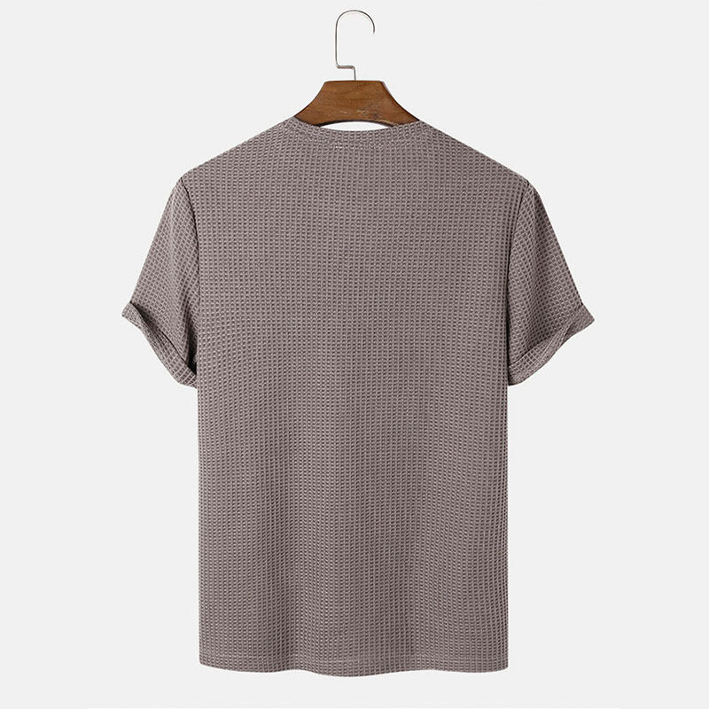 Men's Summer T-Shirts - Solid Color Round Neck Basic T-Shirts for Men