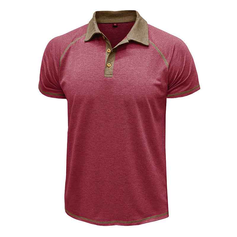 Short-sleeved Men's Polo T-shirt with Lapel - Stylish Bottoming Shirt for Men