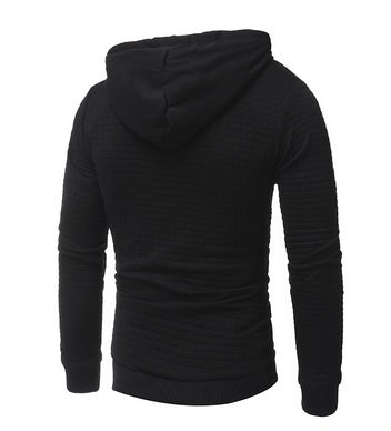 Square Pattern Quilted Hoodies for Men - Classic Casual Style