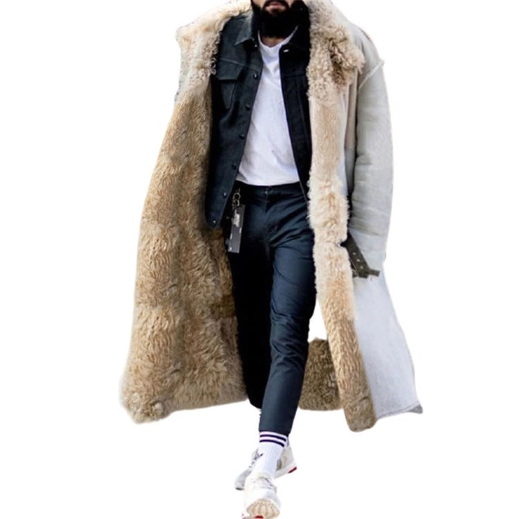 Autumn and Winter Furry Coat for Winter - Long Thick Lapel Frosted Velvet Keeps Warm