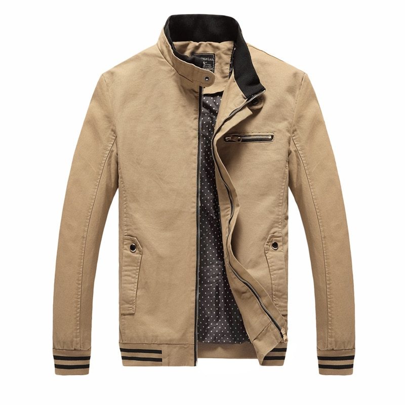 Men's Casual Cotton Jacket - Spring Autumn Fashion Washed Pure Cotton Coat for Men