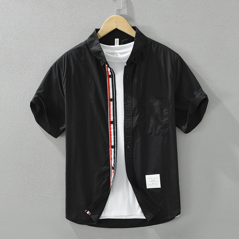 Japanese Short Sleeve Shirt - Simple Color Matching Design