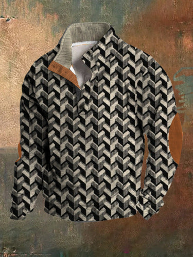 3D Printed Men's Sweater with Hot Digital Printing and Stand Collar
