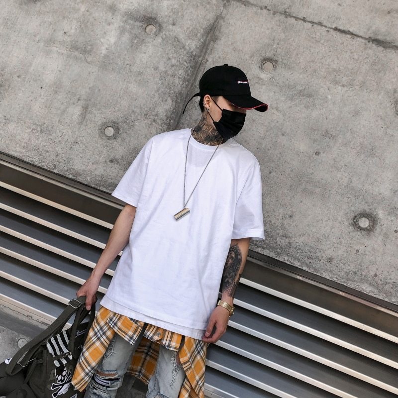 Summer Loose Style T-shirt Short Sleeve O-neck Letter Full Printed Hip Hop Tee Shirt Men's T Shirts Cotton - TWENTY ONE SEVEN