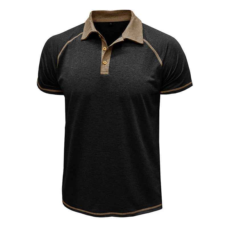 Short-sleeved Men's Polo T-shirt with Lapel - Stylish Bottoming Shirt for Men