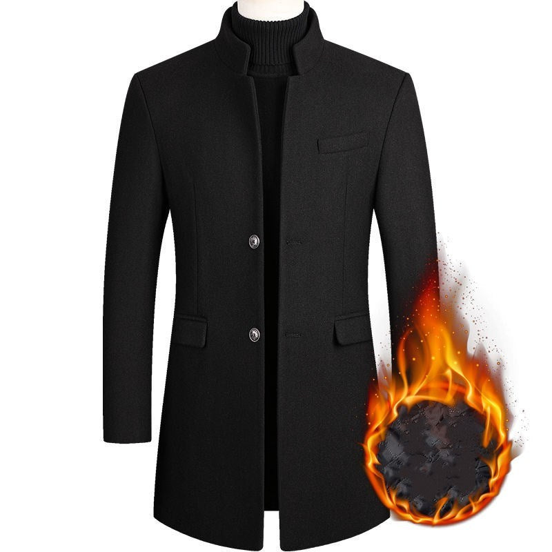 Men's Wool Coat Medium Length Leisure Suit - TWENTY ONE SEVEN