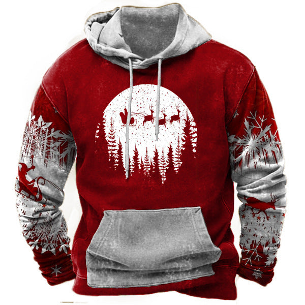 3D Print Mens Hoodie - Trendy Digital Print Hoodie for Men