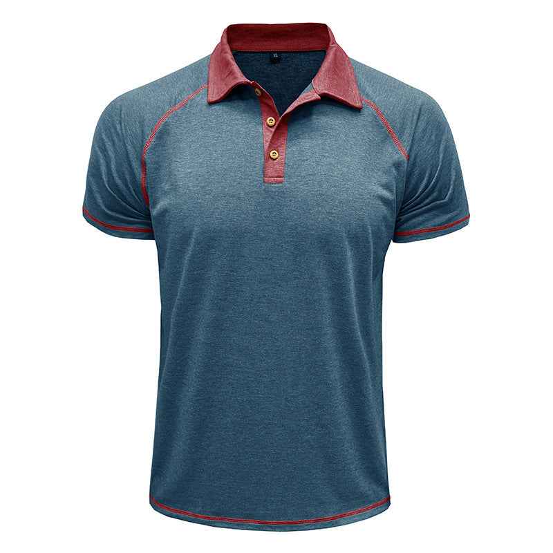 Short-sleeved Men's Polo T-shirt with Lapel - Stylish Bottoming Shirt for Men