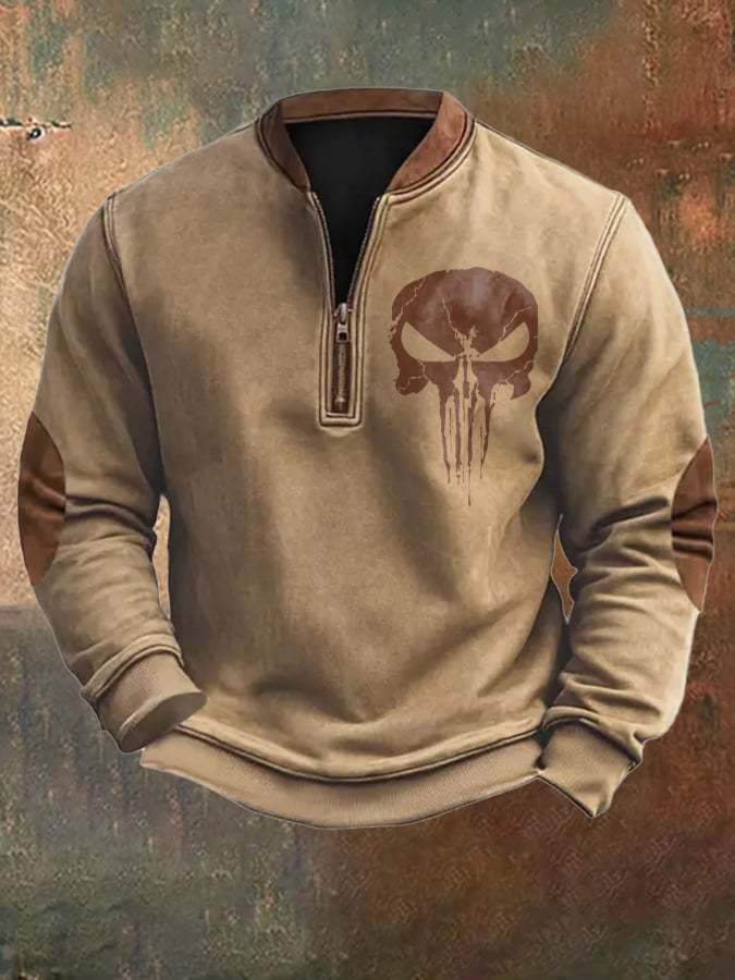 3D Printed Men's Sweater with Stand Collar for Street Style