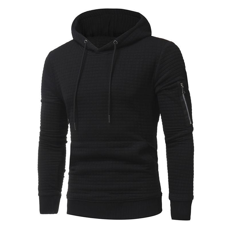 Men's Hoodie with Arm Zipper Long Sleeve Slim Sweatshirt Tops