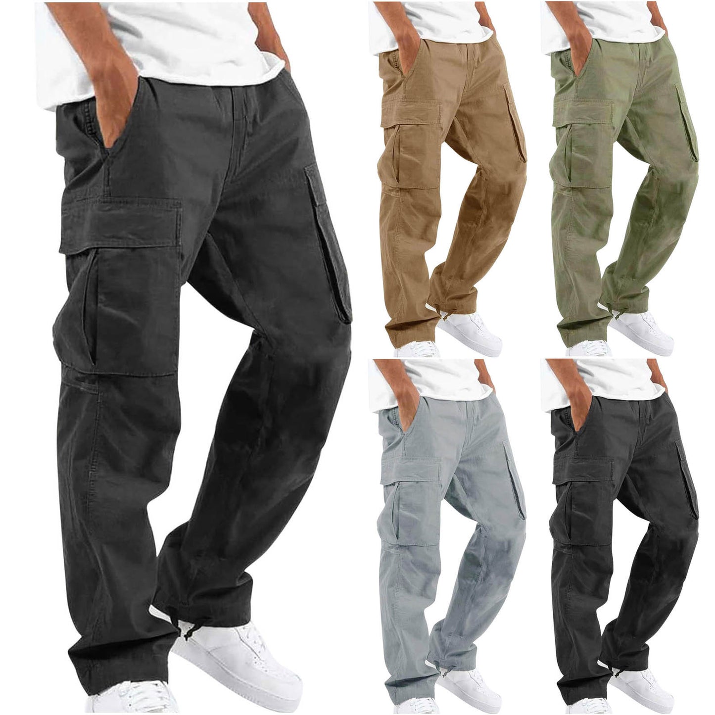 Men's Workwear Drawstring Multi-pocket Casual Pants - TWENTY ONE SEVEN