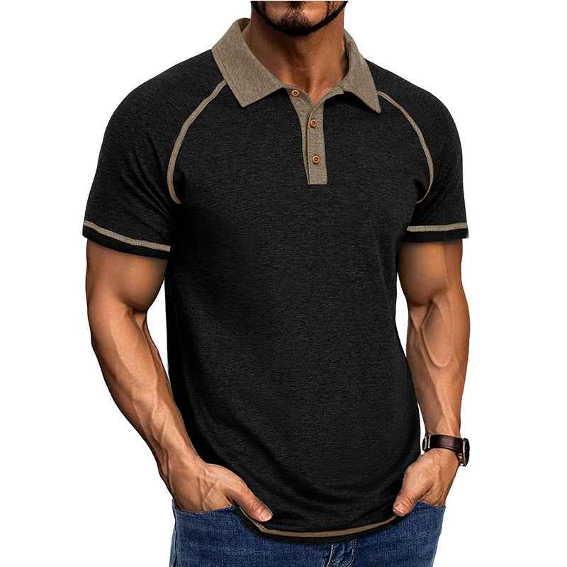 Short-sleeved Men's Polo T-shirt with Lapel - Stylish Bottoming Shirt for Men