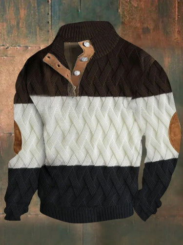 3D Printed Men's Sweater with Hot Digital Printing and Stand Collar